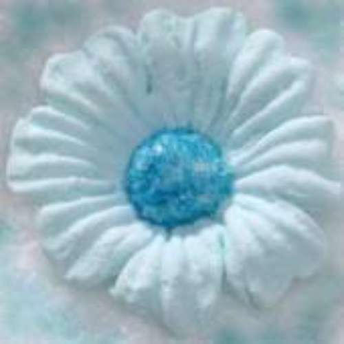 Edible Icing Daisy Flowers - Blue - Click Image to Close